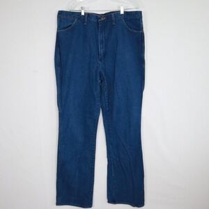 Vtg Wrangler Jeans Mens 42x36 82611NV Regular Fit Western Cowboy Denim Blue USA